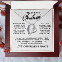 To My Beautiful SOULMATE Forever Love Necklace