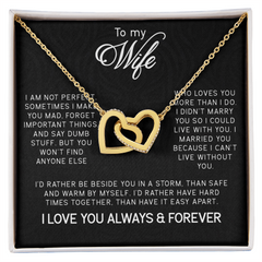 To My Wife Interlocking Hearts Necklace