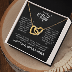 To My Wife Interlocking Hearts Necklace