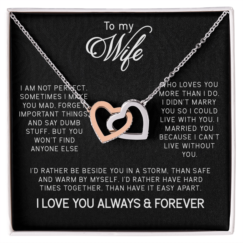 To My Wife Interlocking Hearts Necklace