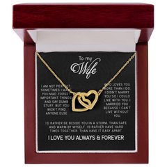 To My Wife Interlocking Hearts Necklace