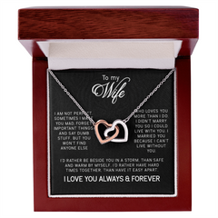 To My Wife Interlocking Hearts Necklace