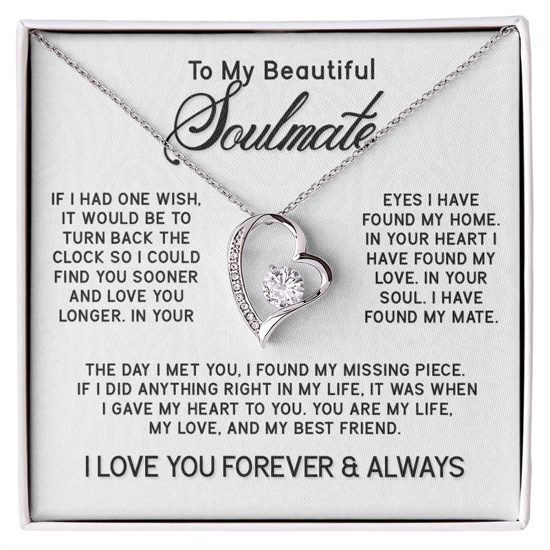 To My Beautiful SOULMATE Forever Love Necklace