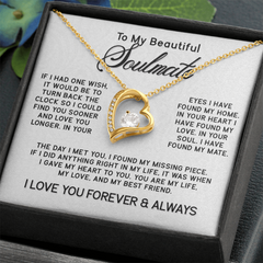 To My Beautiful SOULMATE Forever Love Necklace